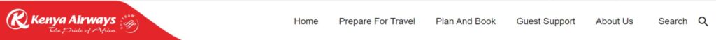 A screenshot of Kenya Airways web check-in functionality