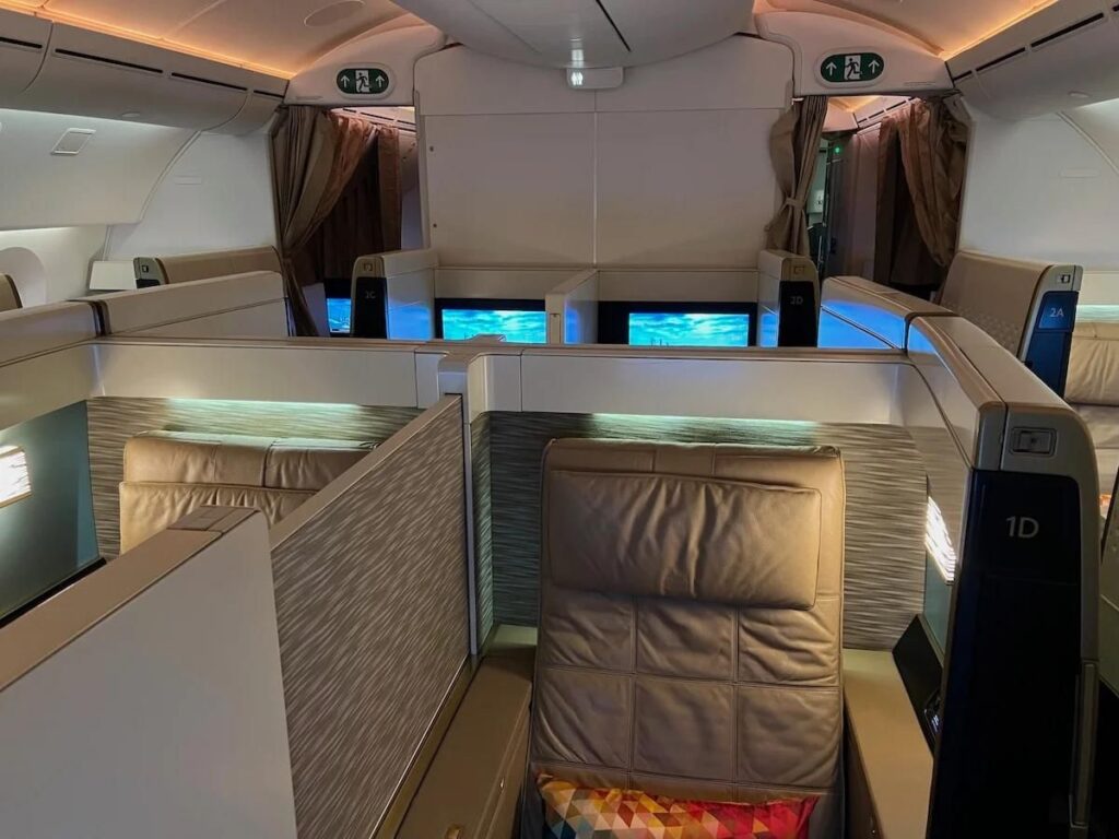 A view of Etihad’s First Class Cabin