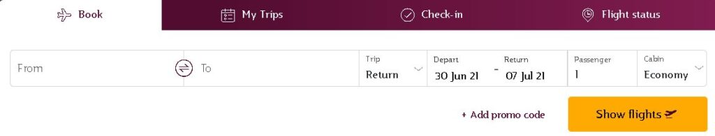 Qatar Airways Online Booking