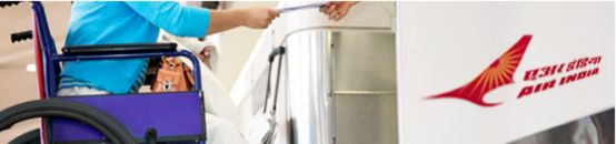 passenger travelling in a wheelchair on Air India