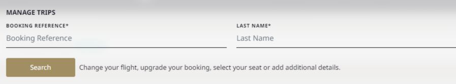 A screenshot of Gulf Air’s Manage Trips page. Courtesy: GulfAir.com